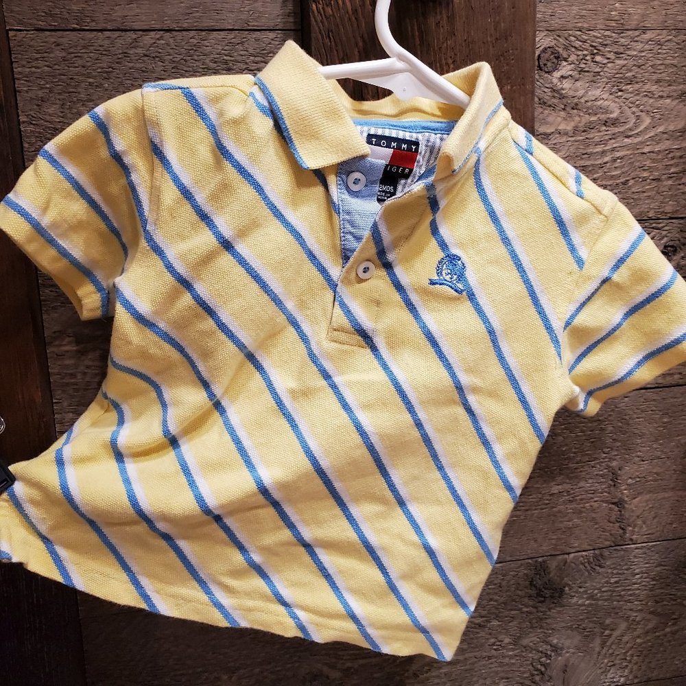 Tommy Hilfiger Yellow Stripe Polo Style 6-12 Mo